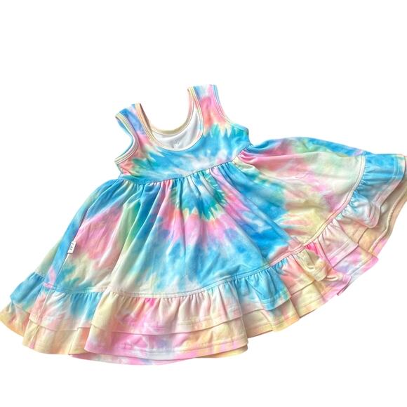 Jane + Jo 3t Tunic Tie Dye Beach Vacation Back to School Vibrant Pink Blue SOFT - Picture 2 of 10